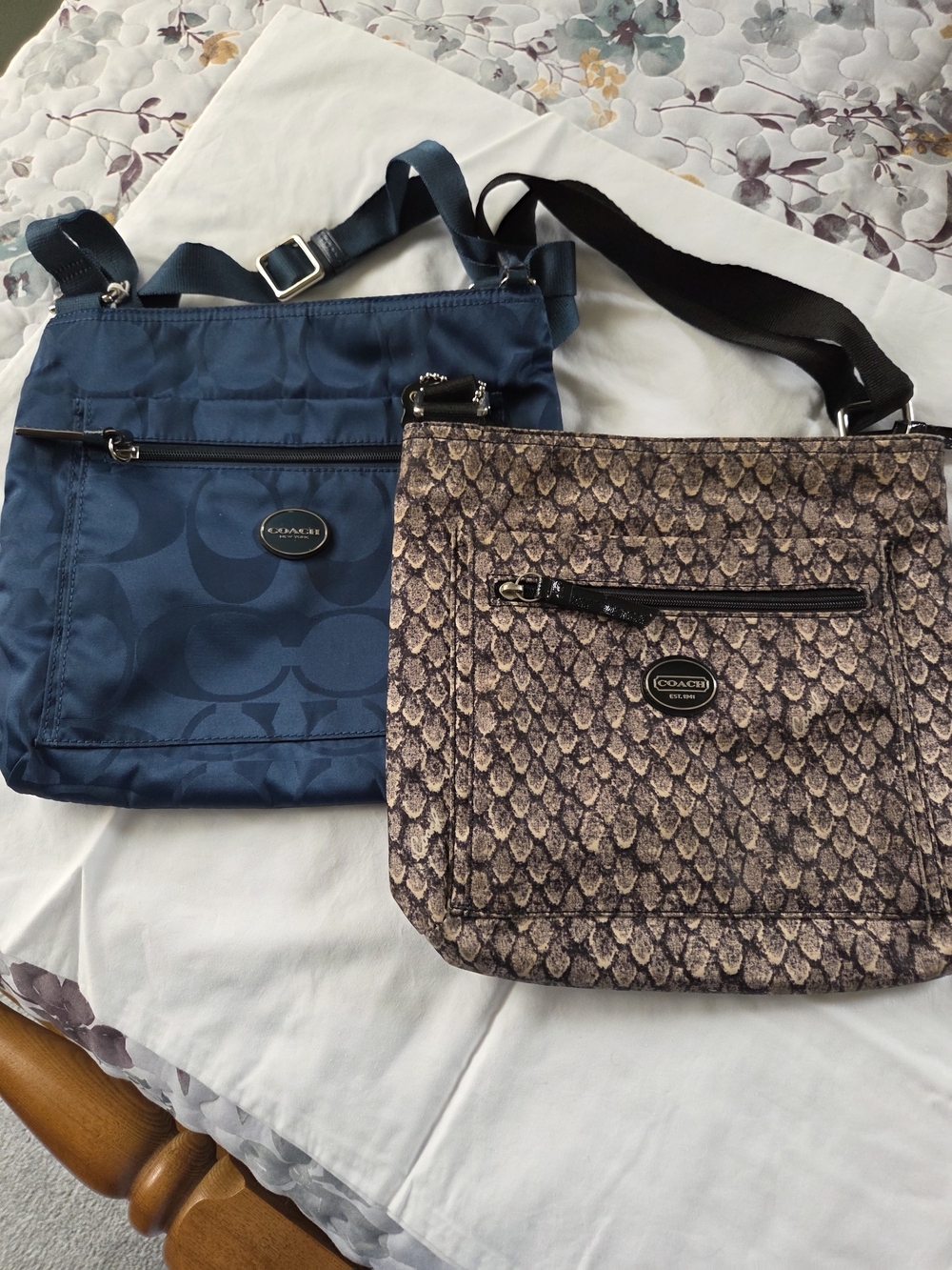 Coach Two-Piece Crossbody Set - Blue and Brown Snake-Print